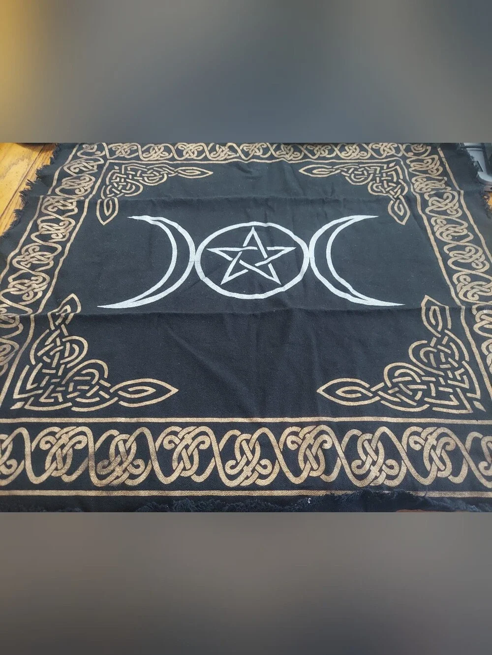 Black and Gold Triple Moon Wall Tapestry - Home Wall Decor